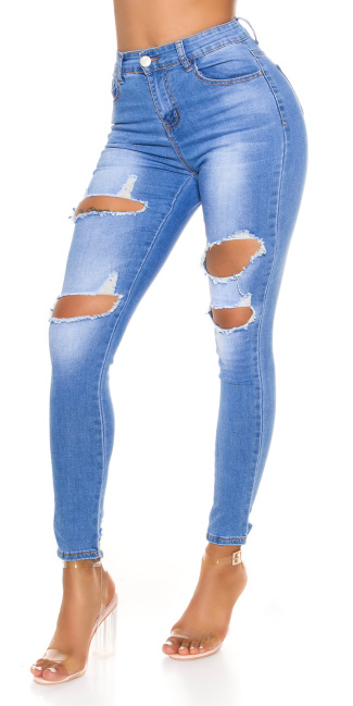 skinny ripped jeans blauw